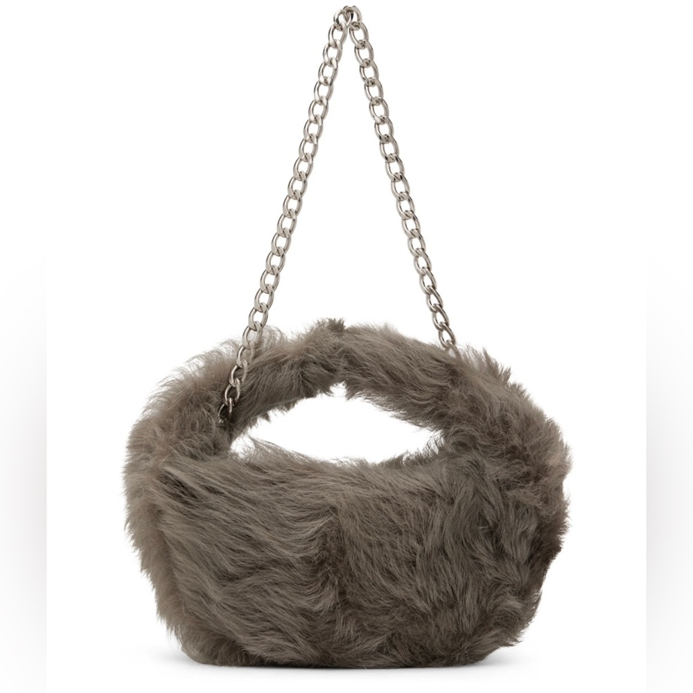 BY FAR Fur Cush Bag - Cement
